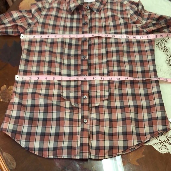 Anthropologie Leith Red Mauve Button Up Shirt Size XS - Picture 7 of 11